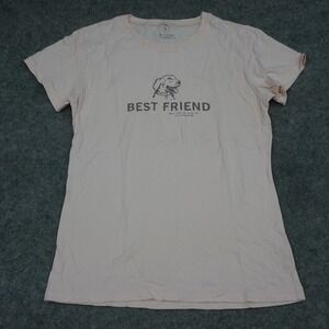 G1 T Shirt Womens Large L Pink Dog Best Friend Short Sleeve Pullover Stretch
